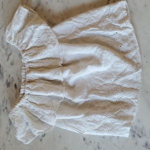 White eyelet off the shoulder top Lucky Brand sz S